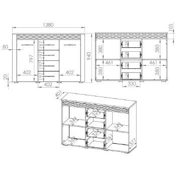 Wymiary: Komoda ARTAS AR07