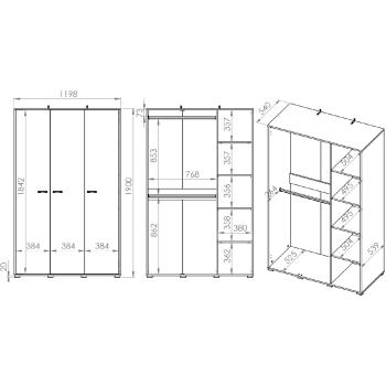 Wymiary: Szafa CLINT 01