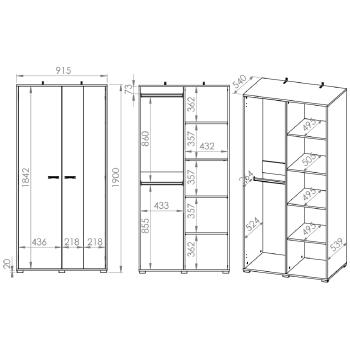 Wymiary: Szafa CLINT 02