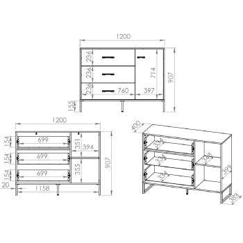 Wymiary: Komoda CLINT 06