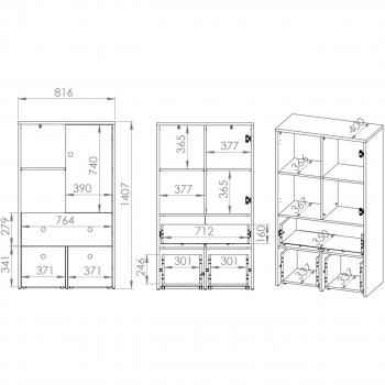 Wymiary: Komoda CESAR CS08