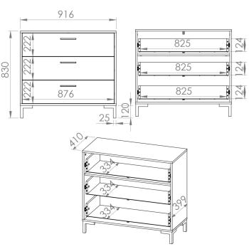 Wymiary: Komoda MEVIA 09