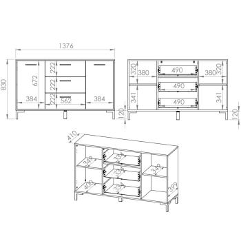 Wymiary: Komoda MEVIA 12