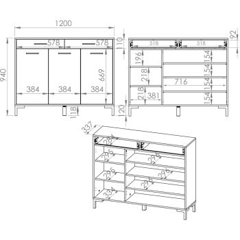 Wymiary: Komoda MEVIA 14