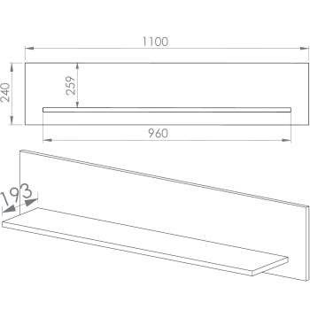 Wymiary: Półka MEVIA 22