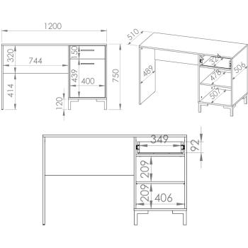 Wymiary: Biurko MEVIA 23