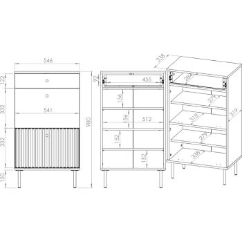 Wymiary: Szafka na buty ALVARO 13