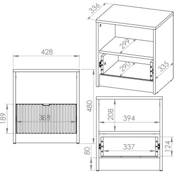 Wymiary: Szafka nocna EMPOLI 09