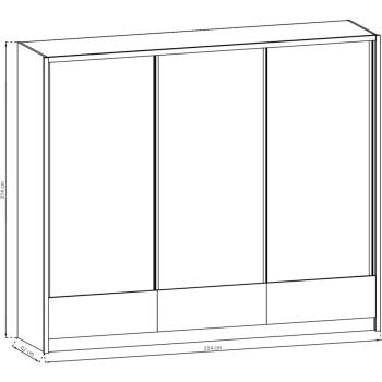 Wymiary: Szafa przesuwna z lustrem LYRA 250
