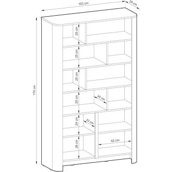 Wymiary: Regał MODUGNO 04