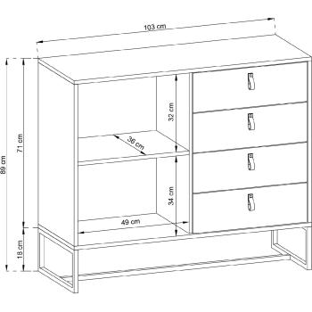 Wymiary: Komoda DARK 02