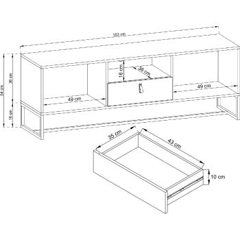 Wymiary: Szafka RTV DARK 01