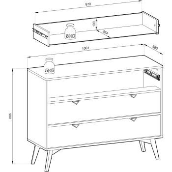Wymiary: Komoda WALD 02