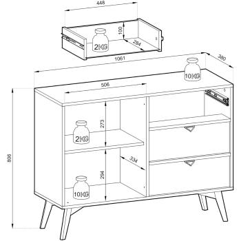 Wymiary: Komoda WALD 03
