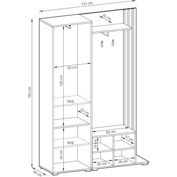 Wymiary: Garderoba LAILA