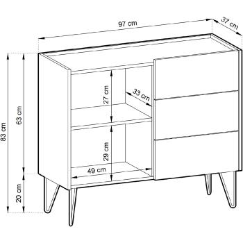 Wymiary: Komoda HARMONI 02