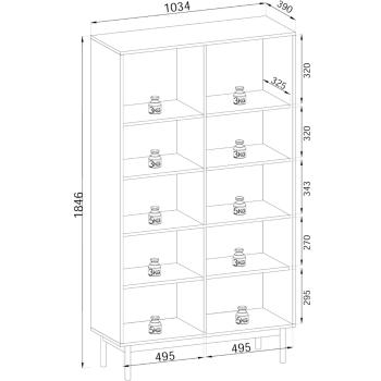 Wymiary: Regał ALSTREMO 04