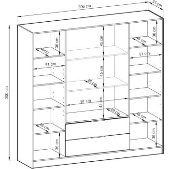 Wymiary: Szafa CARLY D