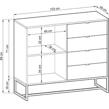 Wymiary: Komoda BERAM 02