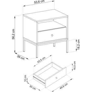Wymiary: Stolik nocny MONO 06