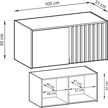 Wymiary: Nadstawka do szafy LAILA 2D