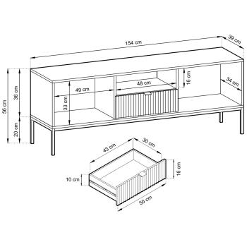 Wymiary: Komoda RTV MOVA 04