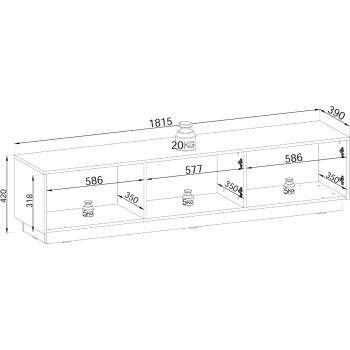 Wymiary: Szafka RTV CROWN 01