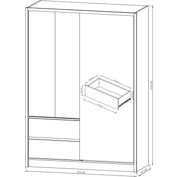 Wymiary: Szafa przesuwna z lustrem SIRI 150