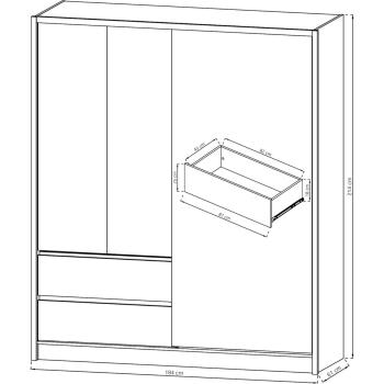 Wymiary: Szafa przesuwna z lustrem SIRI 180