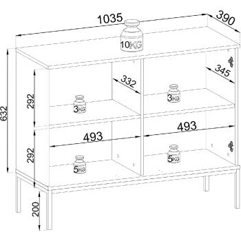 Wymiary: Komoda SENTO 04