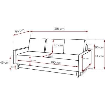 Wymiary: Sofa MAMONE