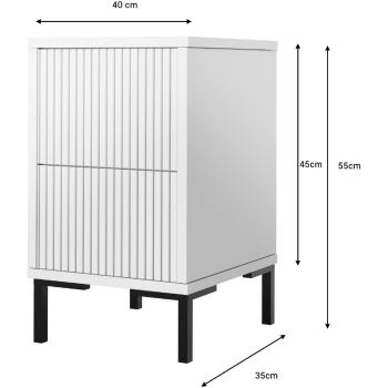 Wymiary: Szafka nocna VASCO 40 biały groszek + nogi