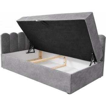 Pojemnik na pościel: Łóżko dziecięce tapicerowane 80x200 NELA 