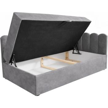 Pojemnik na pościel: Łóżko dziecięce tapicerowane 80x200 NELA